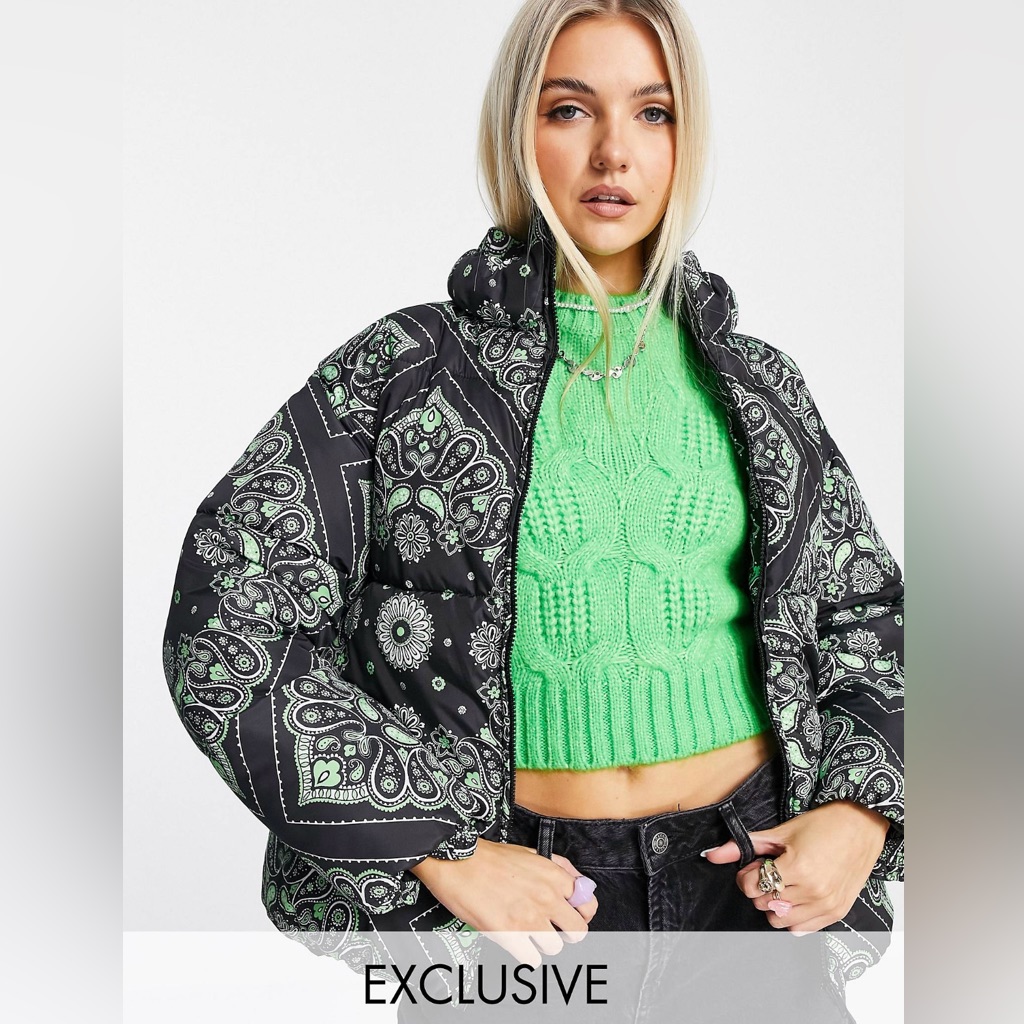 Native Youth Oversized Padded Jacket In Paisley Print